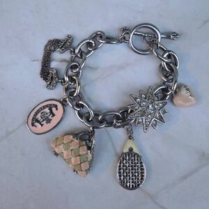 Juicy Couture Y2K Silvertone Vintage Charm Bracelet